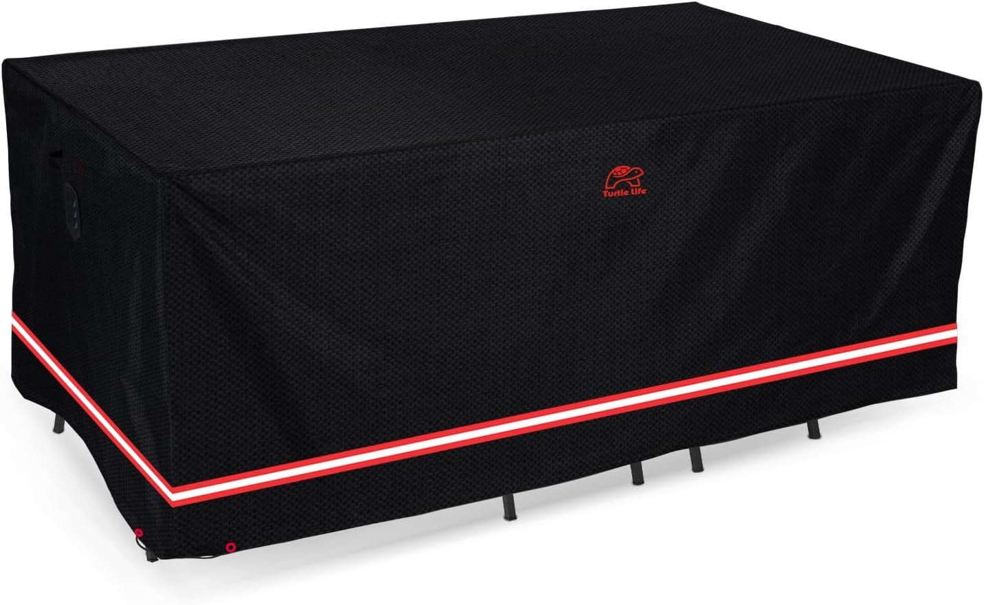 Turtle Life Patio Furniture Sets Cover, Heavy Duty Square Durable Waterproof Outdoor UV Resistant Anti-Fading Dining Table Chairs Furniture Cover, Black, 96"L x 96"W x 29"H