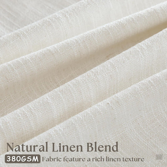 Natural Linen Kitchen Curtains 45 Inches Long 2 Sets Basement Curtains for Small Window Cream Ivory Pinch Pleated Back Tab Linen Blend Short Boho Semi Sheer Back Tab Drapes for Bay Windows 40x45