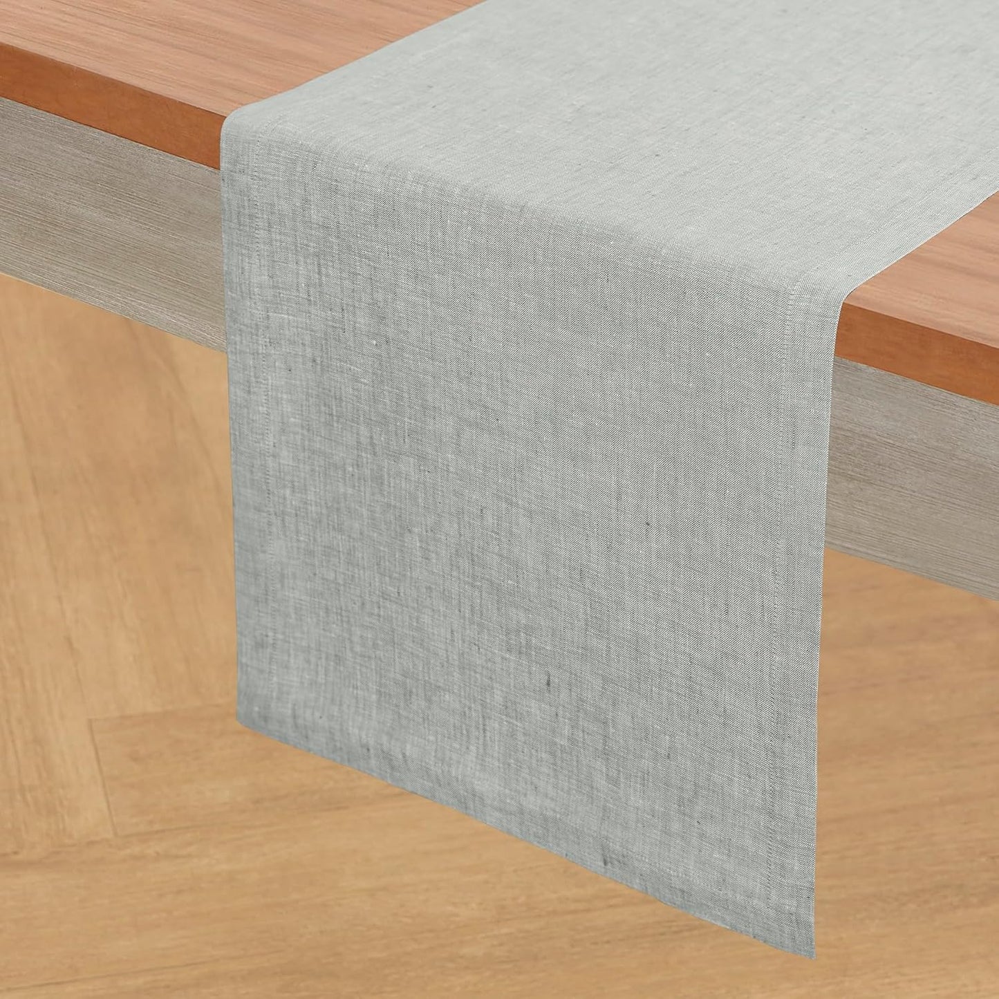 Solino Home Linen Table Runner 90 Inches Long - Athena, 100% Pure Linen Light Natural Table Runner 14 x 90 Inch for Dining, Fall, Autumn, Thanksgiving, Holiday