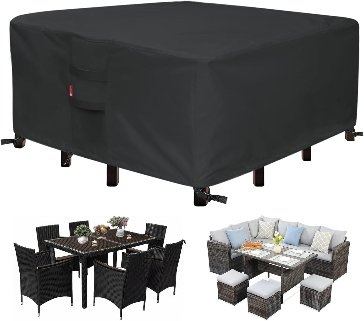 SheeChung Outdoor Furniture Cover Square 74"Lx74"Wx28"H,Waterproof Patio Fabric Furniture Covers,Heavy Duty Outdoor Table and Chairs Cover,Patio Covers for Outdoor Furniture Waterproof