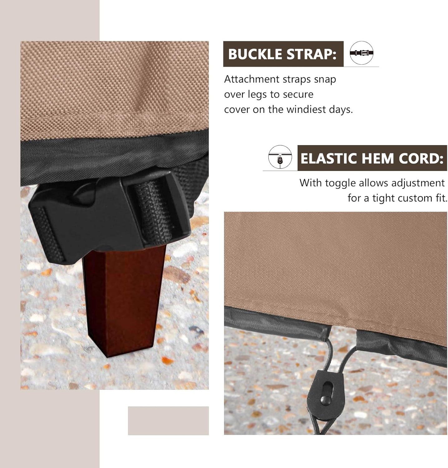 ULTCOVER Patio Fire Pit Table Cover Square 50 inch Outdoor Waterproof Fire Bowl Cover