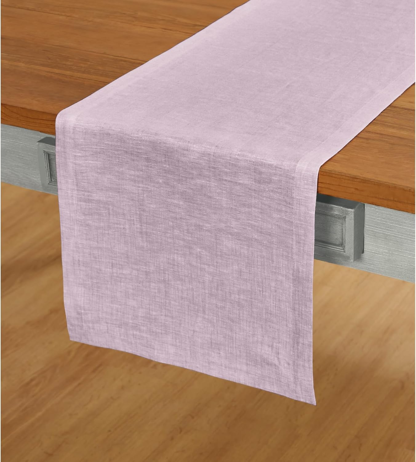 Solino Home Linen Table Runner 90 Inches Long - Athena, 100% Pure Linen Light Natural Table Runner 14 x 90 Inch for Dining, Fall, Autumn, Thanksgiving, Holiday