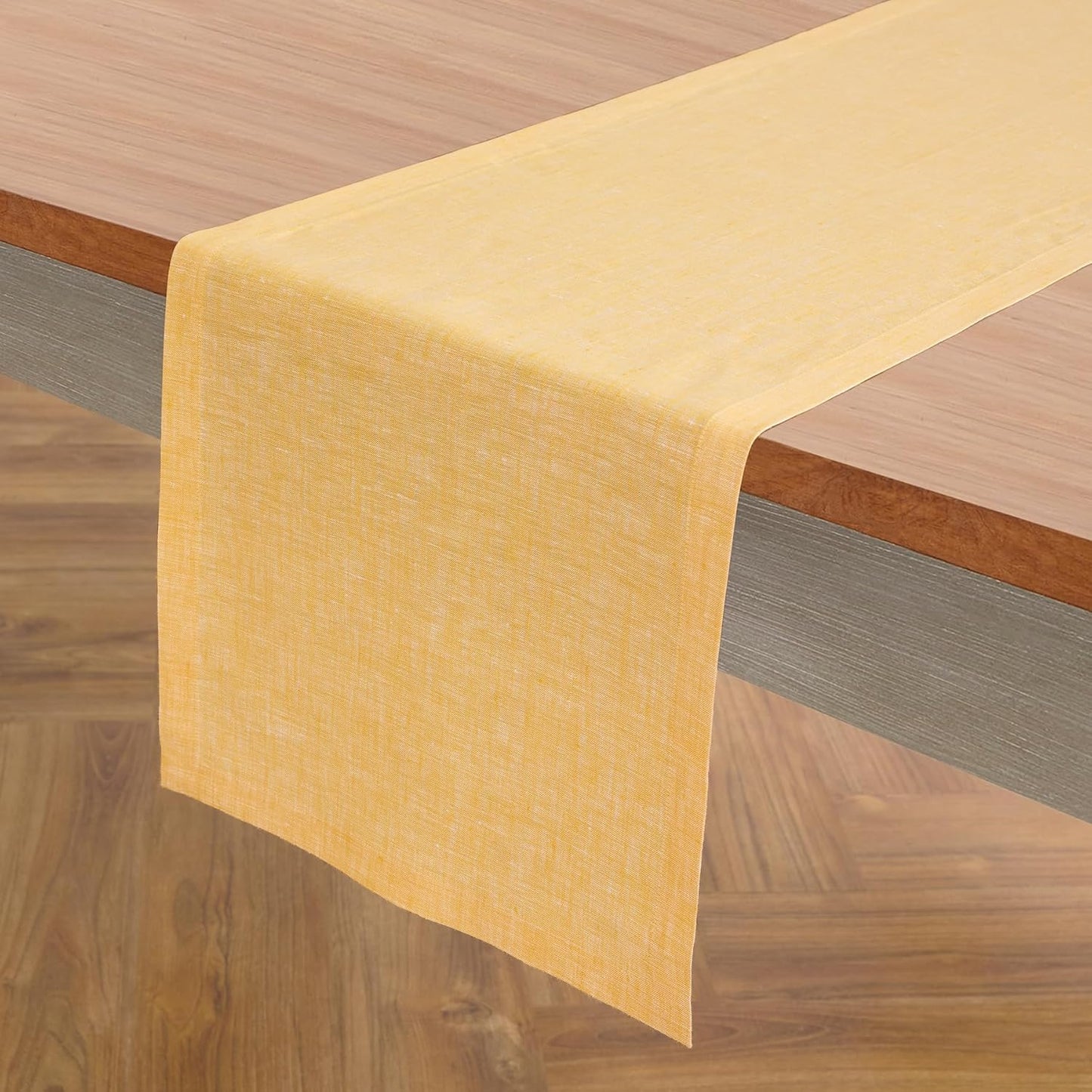 Solino Home Linen Table Runner 90 Inches Long - Athena, 100% Pure Linen Light Natural Table Runner 14 x 90 Inch for Dining, Fall, Autumn, Thanksgiving, Holiday