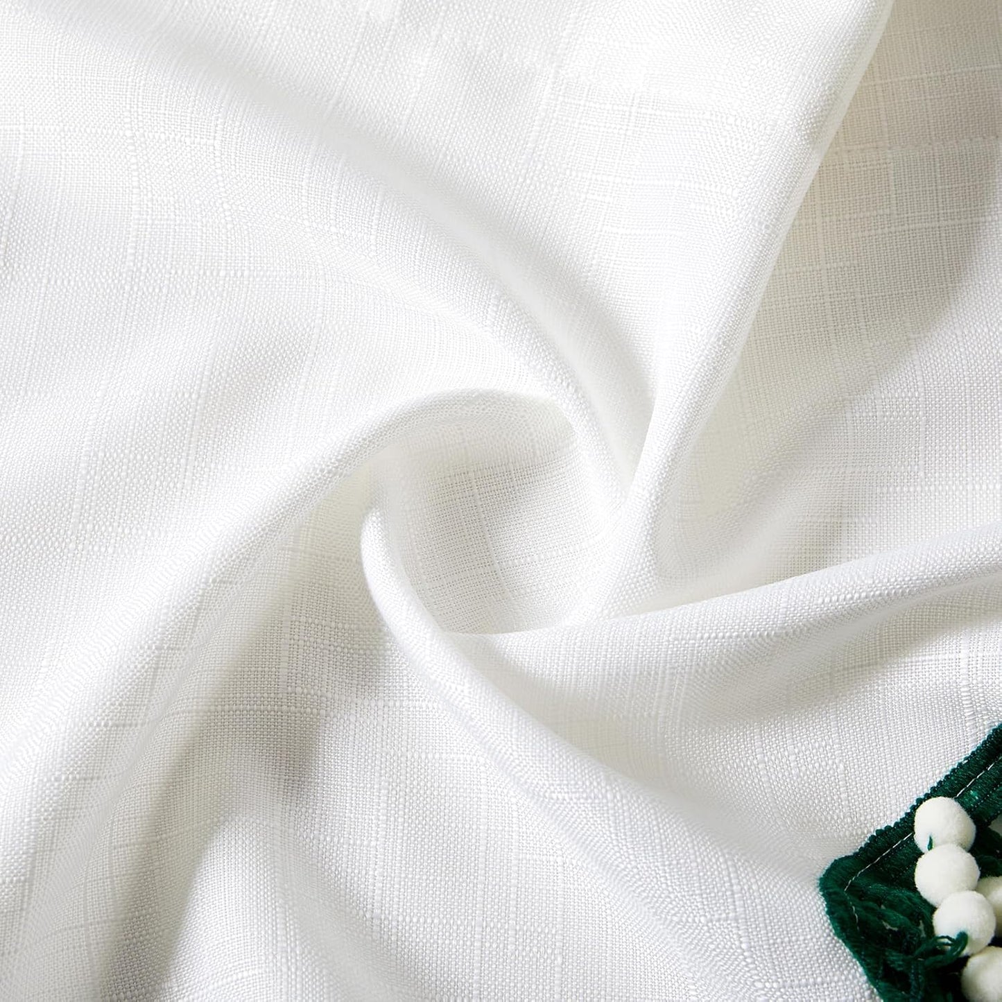 Estmy Boho Cute Christmas Tree Kitchen Curtain, White and Green, 47'W x 36'L, 1PCS