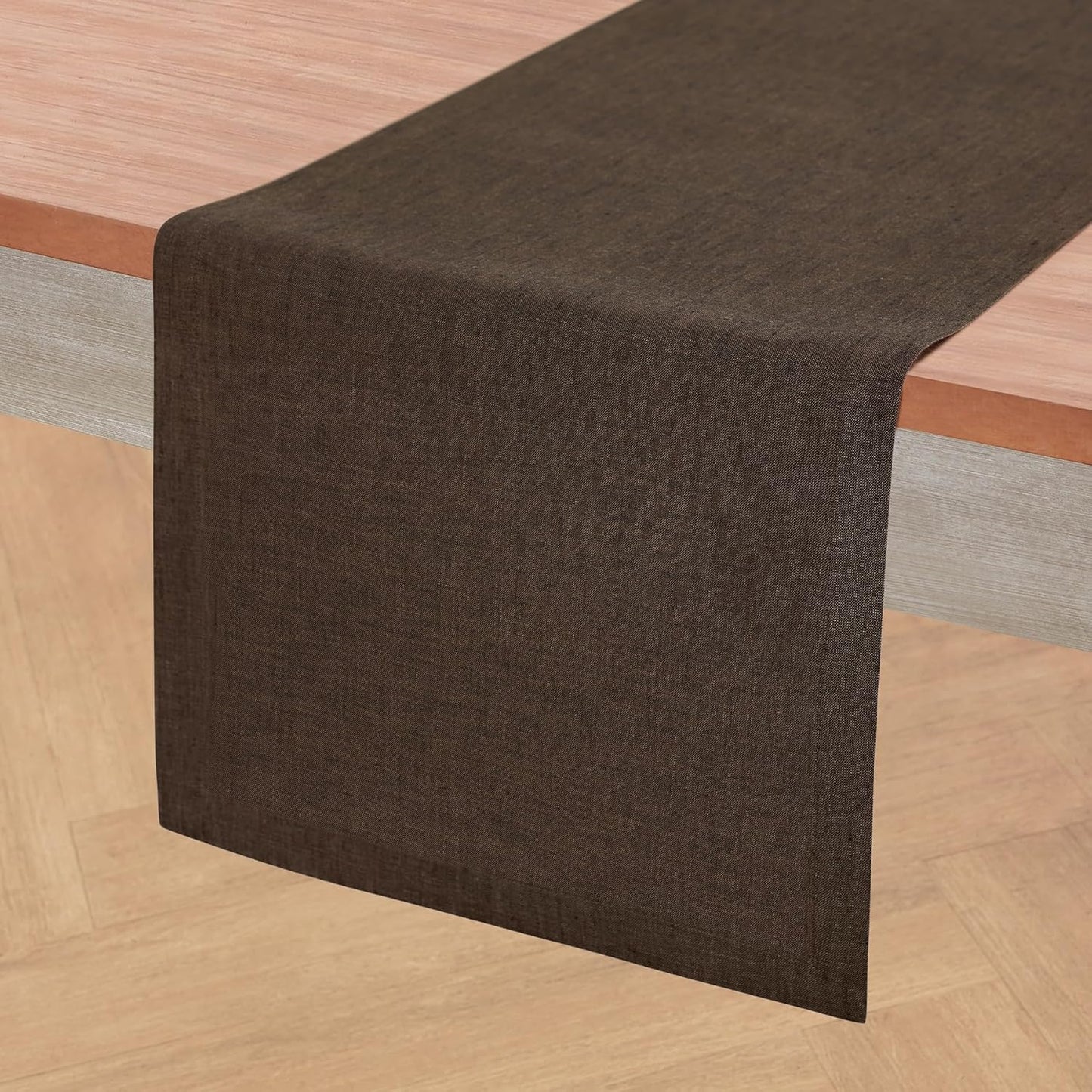 Solino Home Linen Table Runner 90 Inches Long - Athena, 100% Pure Linen Light Natural Table Runner 14 x 90 Inch for Dining, Fall, Autumn, Thanksgiving, Holiday