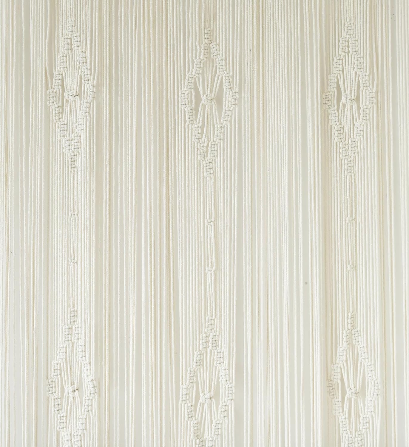 Macrame Curtain Long Cotton Window Panel Boho Curtains for Bedroom Wedding Backdrop Room Divider Doorway Closet Apartment 35''W x 70''L