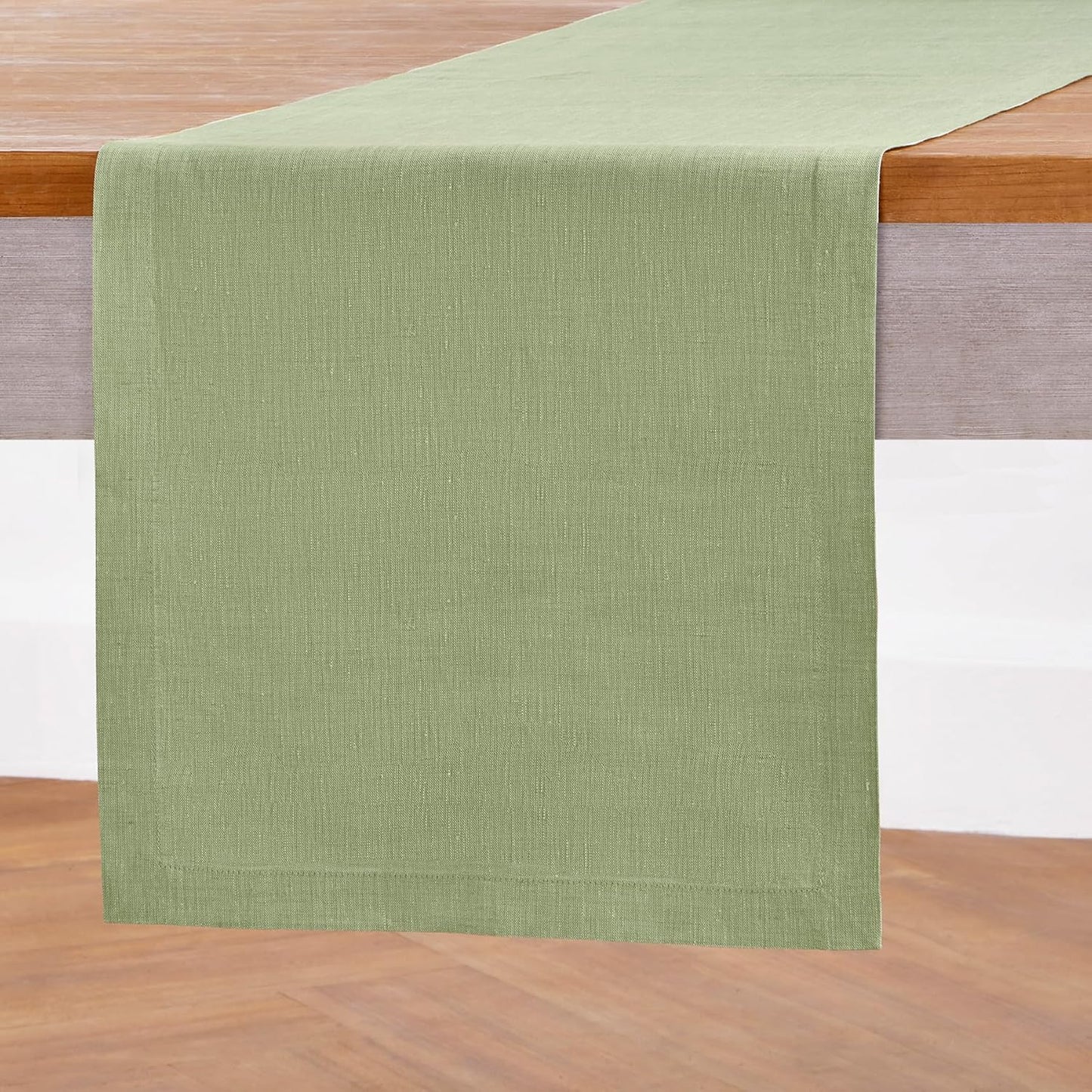Solino Home Linen Table Runner 108 Inches Long - Athena, 100% Pure Linen Light Natural 14 x 108 Inch Table Runner for Dining, Fall, Autumn, Thanksgiving, Holiday